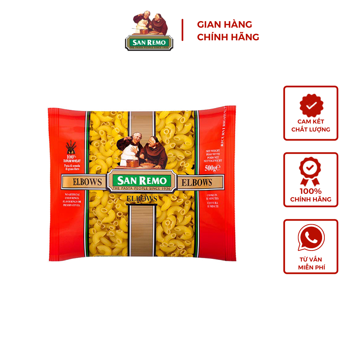 Nui Elbows San Remo No.35 gói 500g