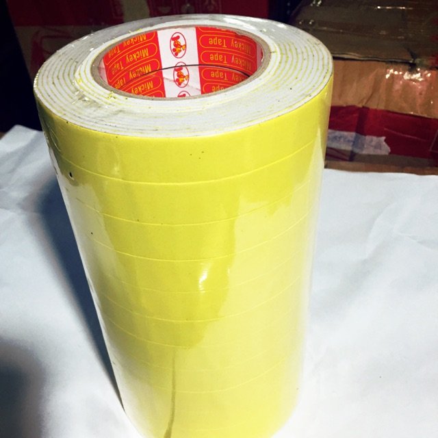 BĂNG KEO XỐP VÀNG 2 MẶT 2F4 (CUỘN)