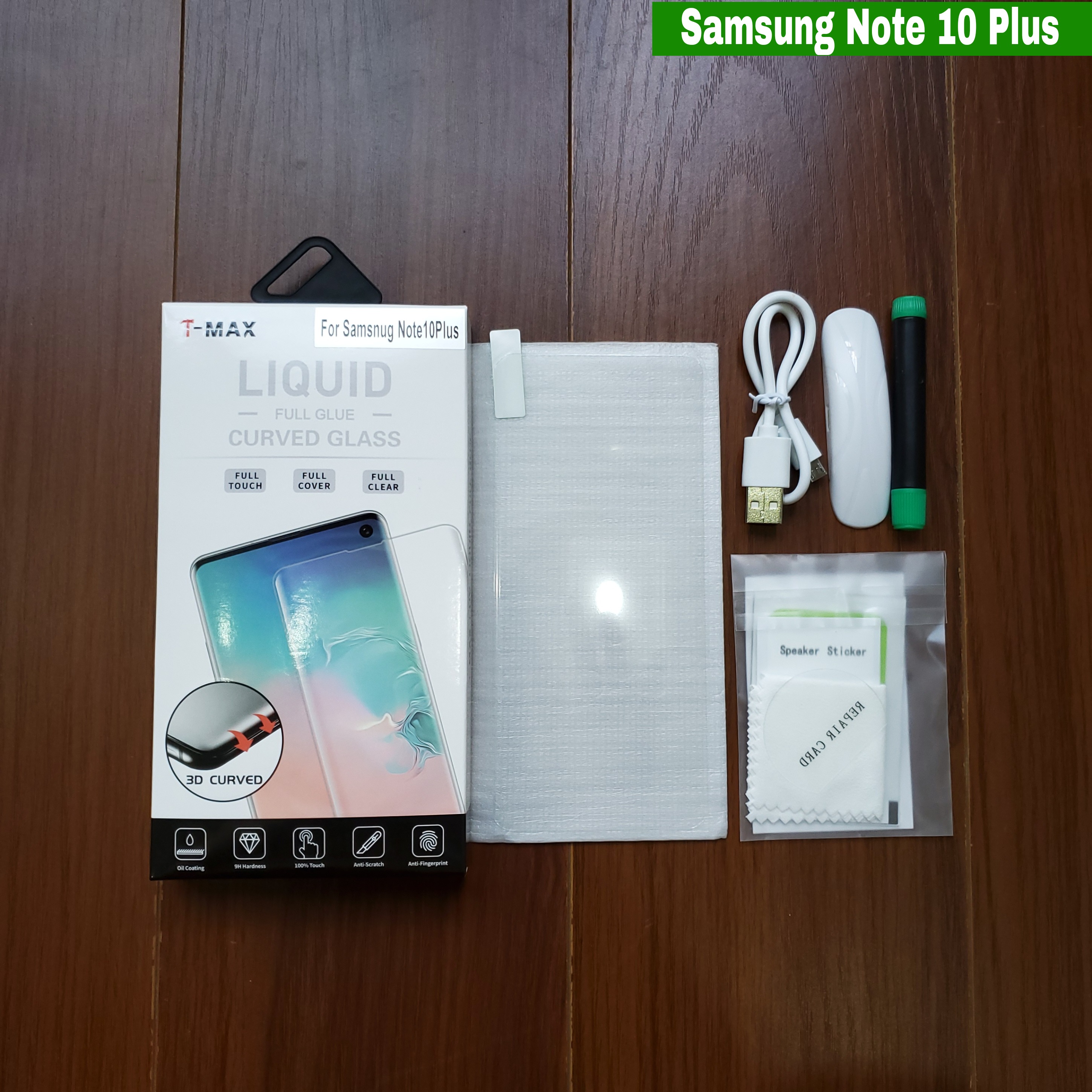 Cường lực UV T-Max LIQUID Samsung Note 10 Plus trong suốt Full màn trơn mượt cao cấp tmax ( Kèm đèn )