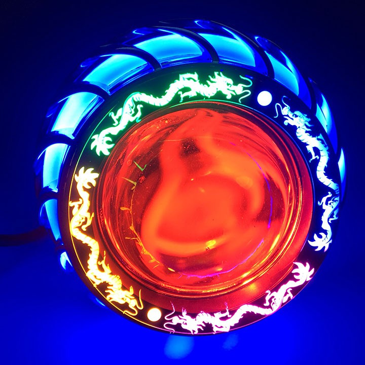 Đèn pha led bi cầu viền rồng, ánh sáng bắt mắt công năng sử dụng cao phù hợp tất cả các loại xe, bảo hành 3 THÁNG