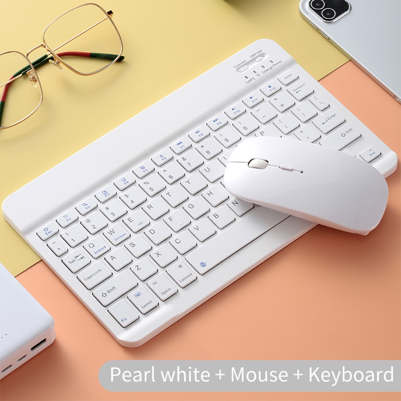 Bàn phím không dây Bluetooth mini cho máy tính bảng/BÀN PHÍM  KÈM CHUỘT KEYBOARD + MOUSE BLUETOOTH KHÔNG DÂY MINI KIT dùng Pin AA