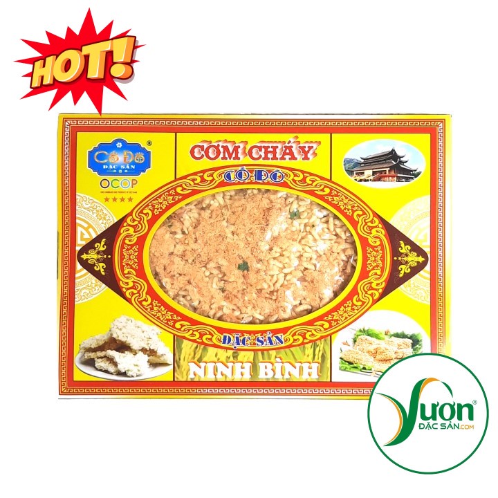 CƠM CHÁY CỐ ĐÔ ( Hộp 200g ) cơm cháy chà bông ruốc gà đặc sản Ninh Bình