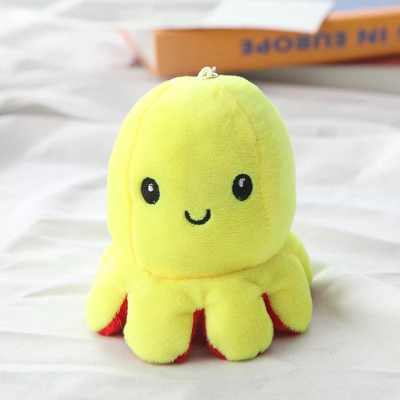 Bạch tuộc cảm xúc bông, mini, móc khóc 10cm