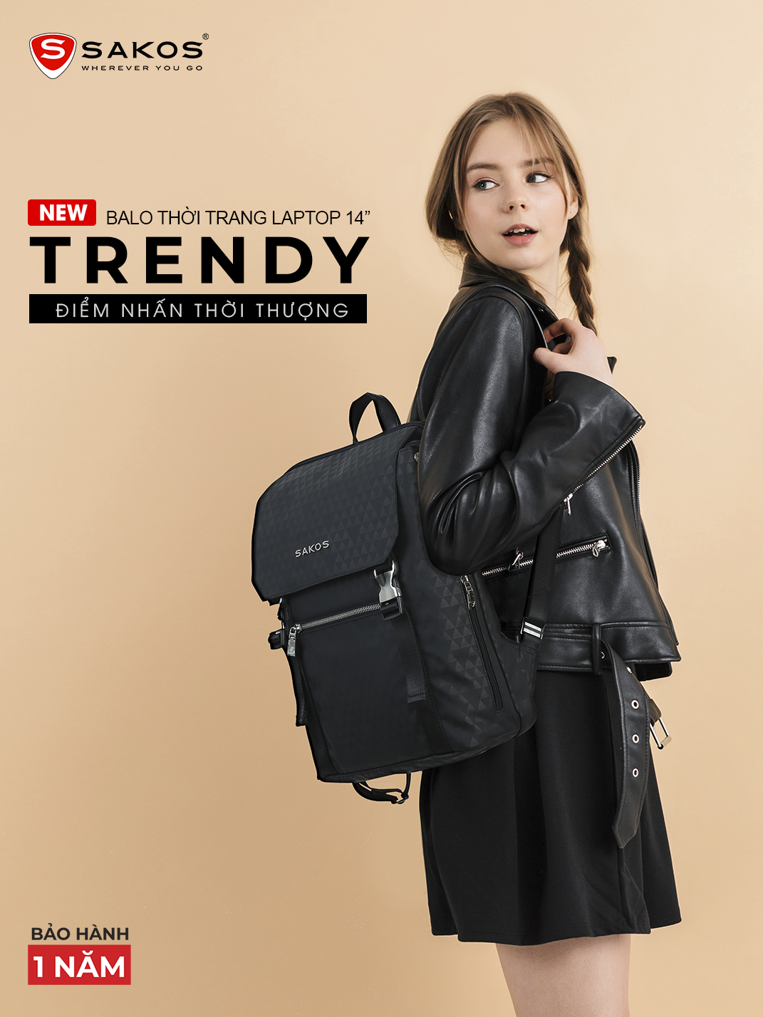 Balo Thời Trang SAKOS TRENDY (14 inch)