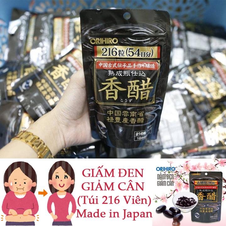 (Túi 216 Viên) Giấm Đen Giảm Cân Orihiro Xuất xứ Nhật Bản Date mới tốt cho sức khỏe