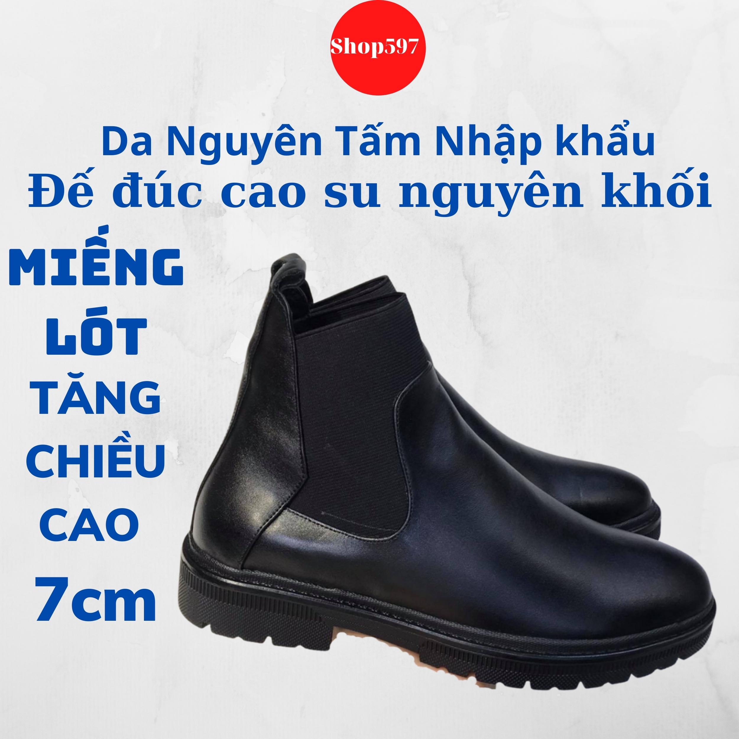 [HCM]giày chelsea boot nam cao cổ da nguyên tấm cao cấp
