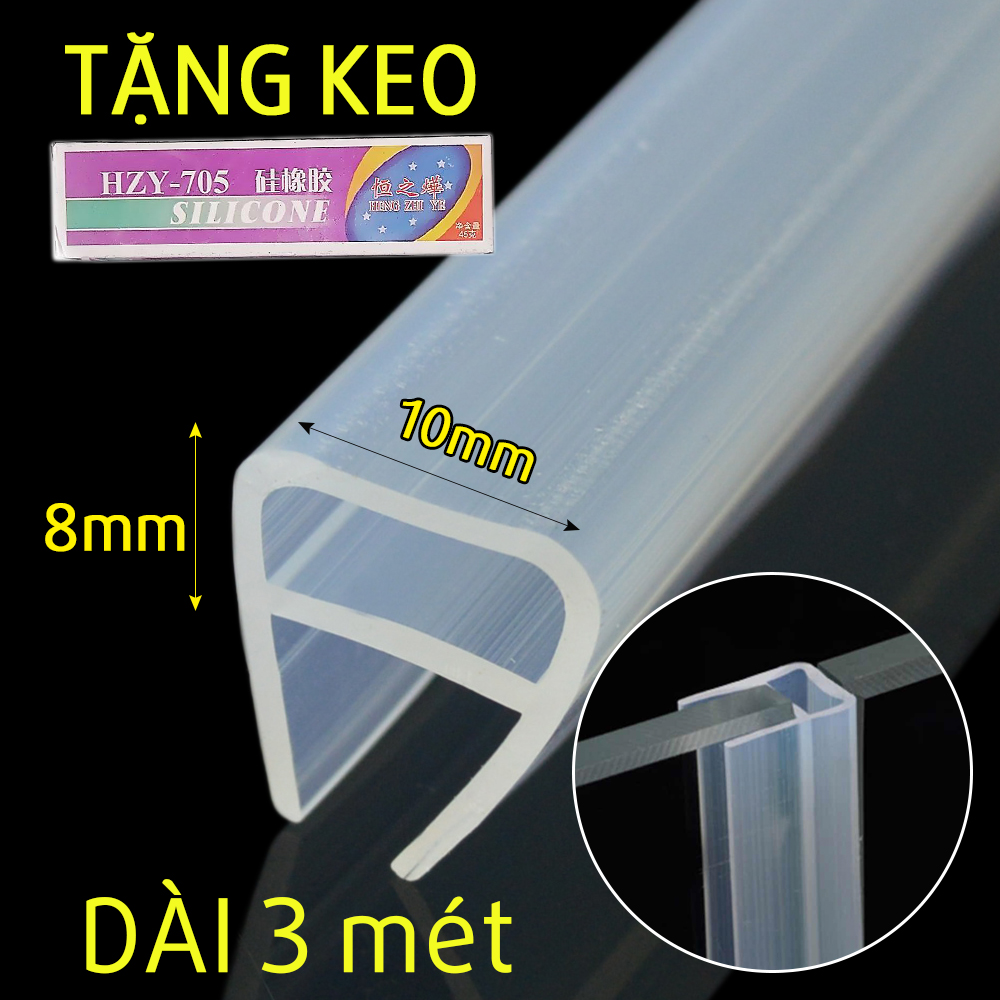 3 Mét Ron Dán Khe Hở Khung Cửa Kính Chống Bụi Chống Ồn Ngăn Côn Trùng 6 8 10 12mm Legaxi