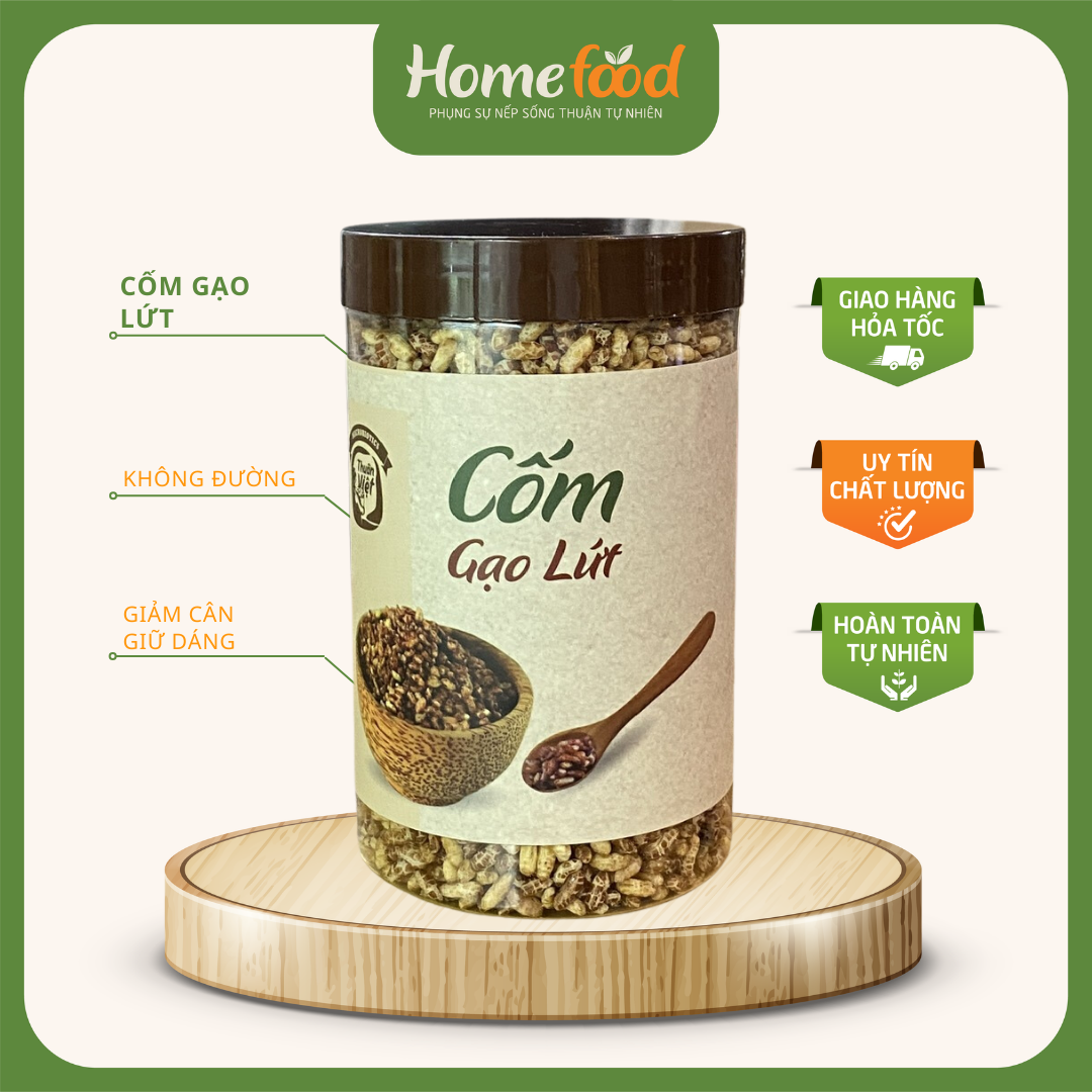 Cốm gạo lứt HOMEFOOD túi 250g/ Cốm gạo lứt giảm cân giữ dáng