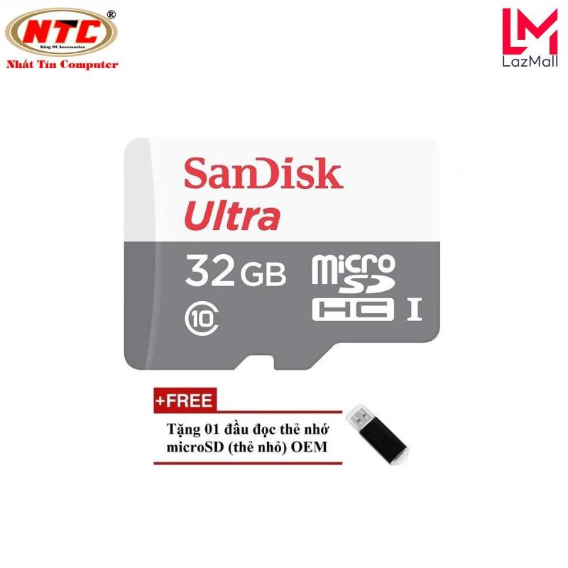 Thẻ nhớ MicroSDHC SanDisk Ultra 533X 32GB 80MB/s - new Version (Bạc) + Tặng đầu đọc thẻ MicroSDHC