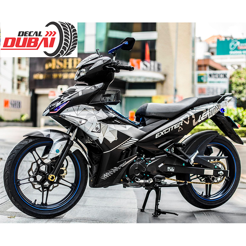 Tem Trùm Exciter Đen Xám Bạc Liên Kết