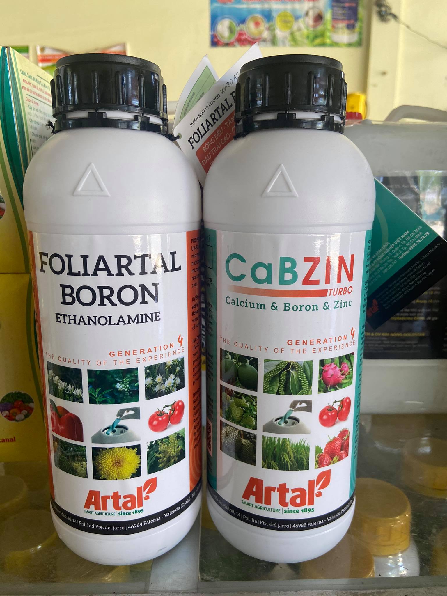 Phân bón lá bộ đôi chống rụng bông, trái non, tăng đậu trái nhập khẩu 100% tây ban nha ( BORON + CABZIN) chuyên dùng cho cây ăn trái, cây công nghiệp,... ngừa khô bông, ra rễ.