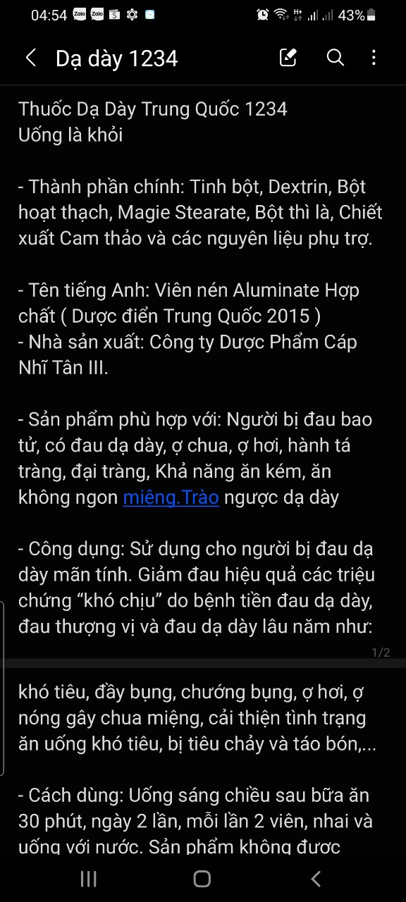1234 thảo mộc dạ dày cực  hiệu quả