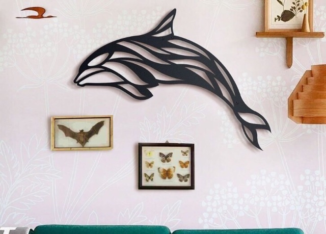 TRANH GỖ HÌNH CÁ VOI DECOR HÀN QUỐC