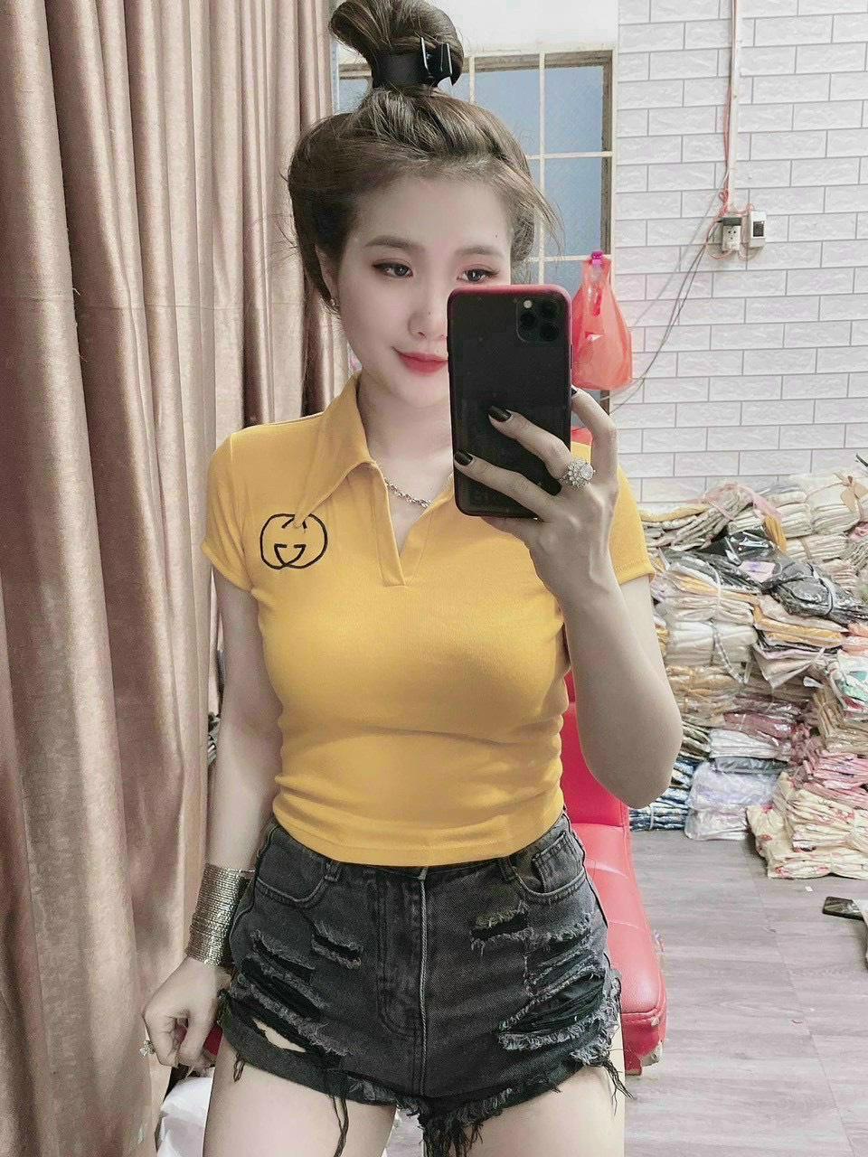 Áo borip cổ bẻ tay ngắn in logo sành điệu TTSLA0441