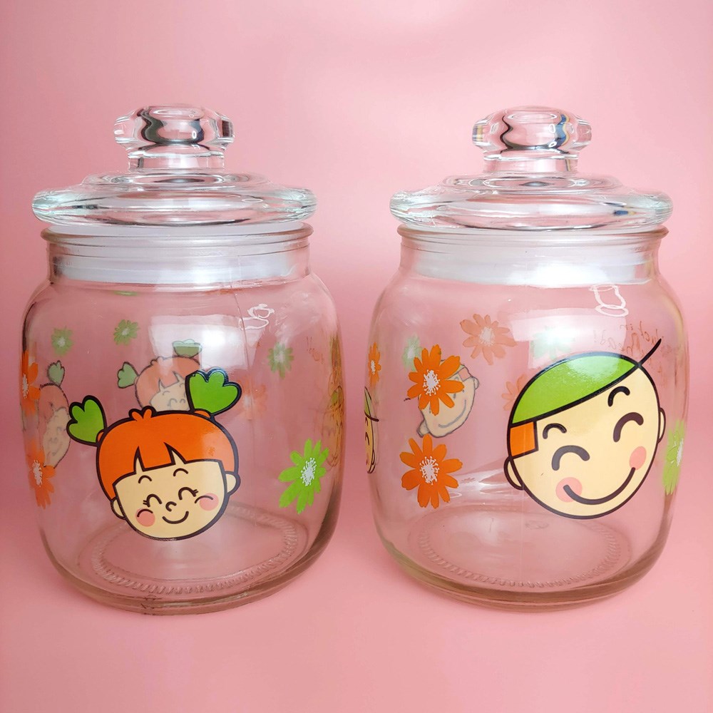 Bộ 2 lọ thủy tinh 500ml có nắp hít