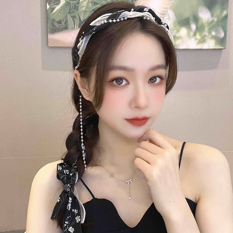 Dây Cột Tóc Đính Ngọc Trai Phong Cách Hàn Quốc