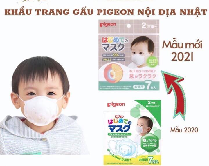 [HCM][Mẫu mới] Khẩu trang gấu Pigeon Nhật bịch 3 cái