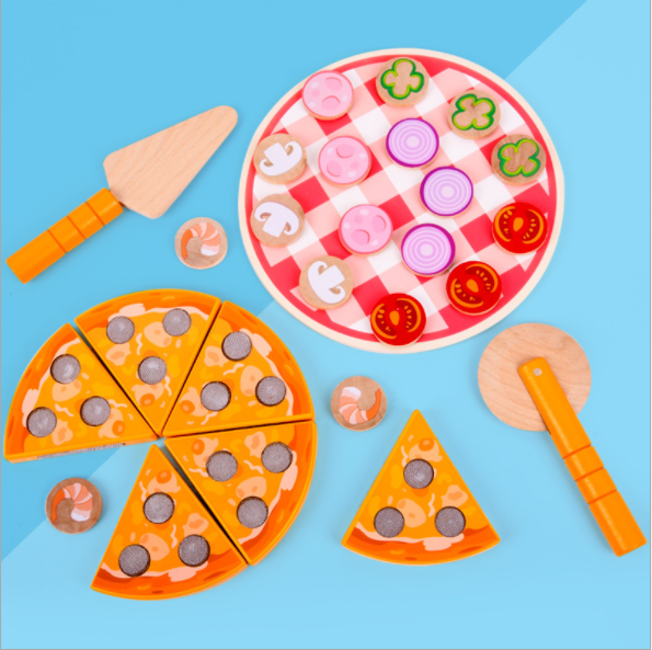 Đồ chơi cắt bánh pizza bằng gỗ cho bé