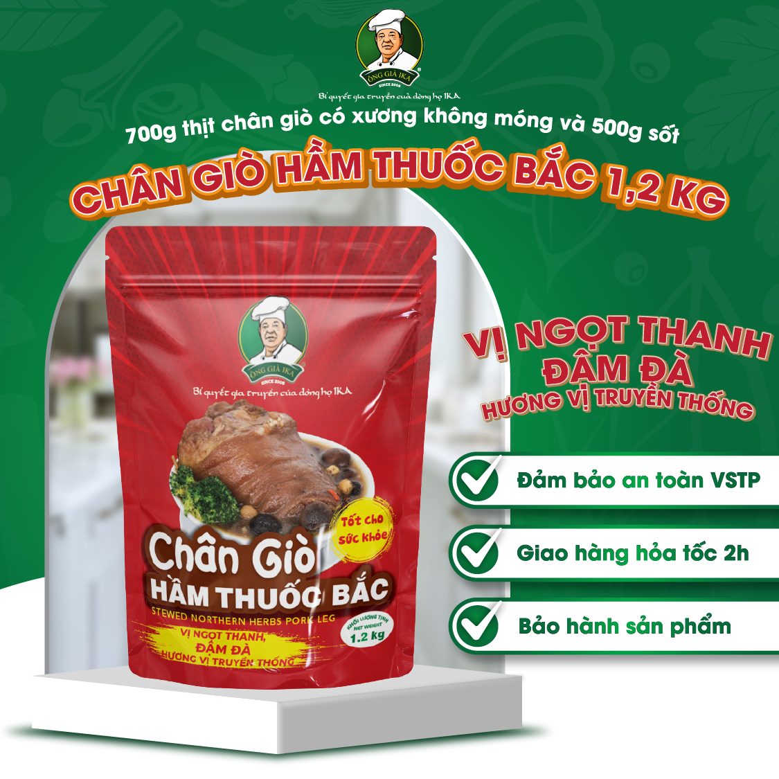 Chân giò hầm thuốc Bắc 1.2kg - Ông già IKA ( Chỉ giao tại Hà Nội)