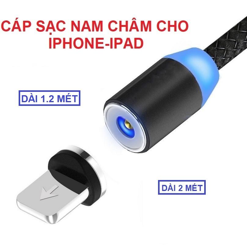 Cáp sạc nam châm LIGHTNING/ MICRO USB/ TYPE C dây dù Dài 1.2 mét 2 mét - ATDTECH