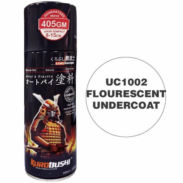 Chai sơn xịt  Samurai Uc 1002 màu nền trắng huỳnh quang   UC Fluorescent  sơn nền huỳnh quang trắng