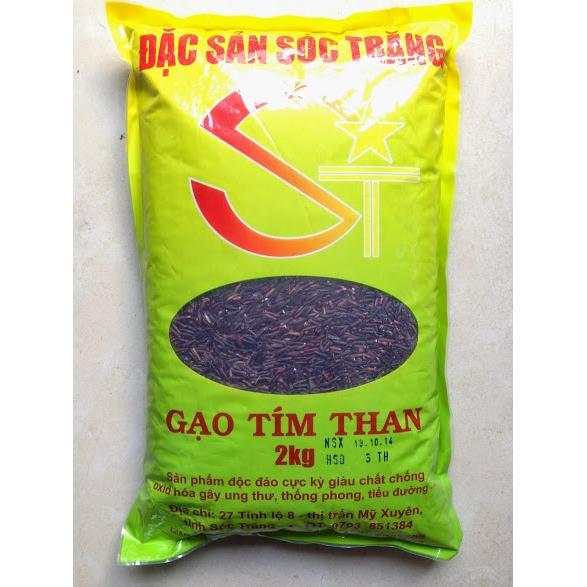 Gạo Lứt Tím Than Sóc Trăng 2kg - Cơm mềm dẻo, mùi thơm đặc trưng