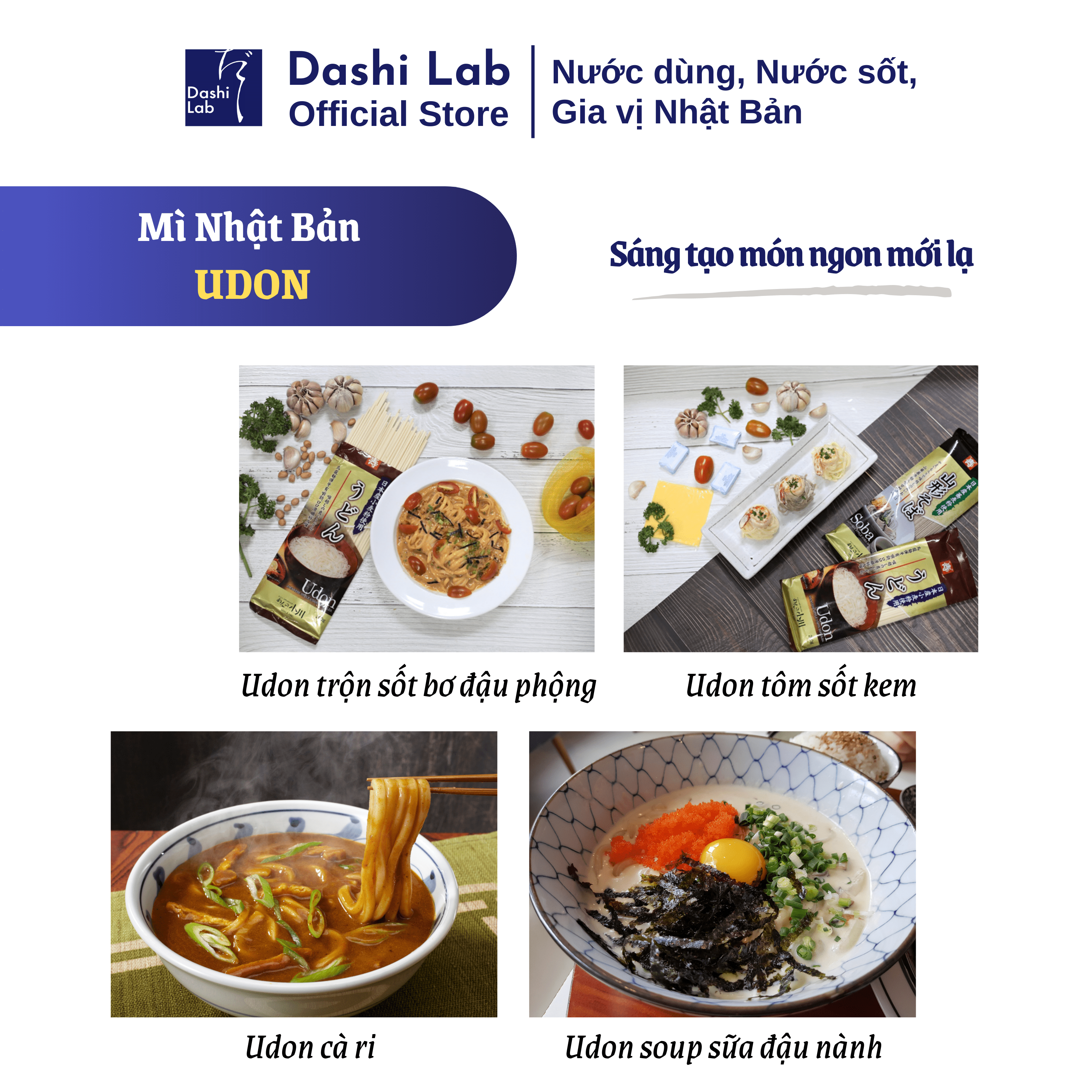Mì Udon Cao Cấp Nhật Bản OGAWA SEIMEN Truyền Thống Nhật Bản Gói 200g Sợi Dẹt chống ngán Dai Mướt Dùng Nước hay Khô Đều Ngon