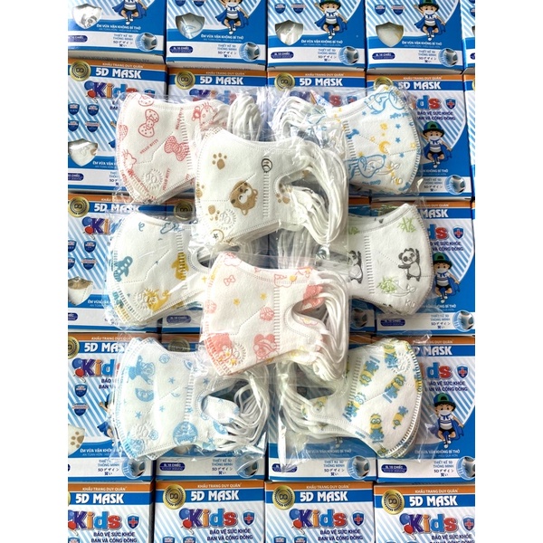 Khẩu trang em bé 5d mask duy quân dễ thương