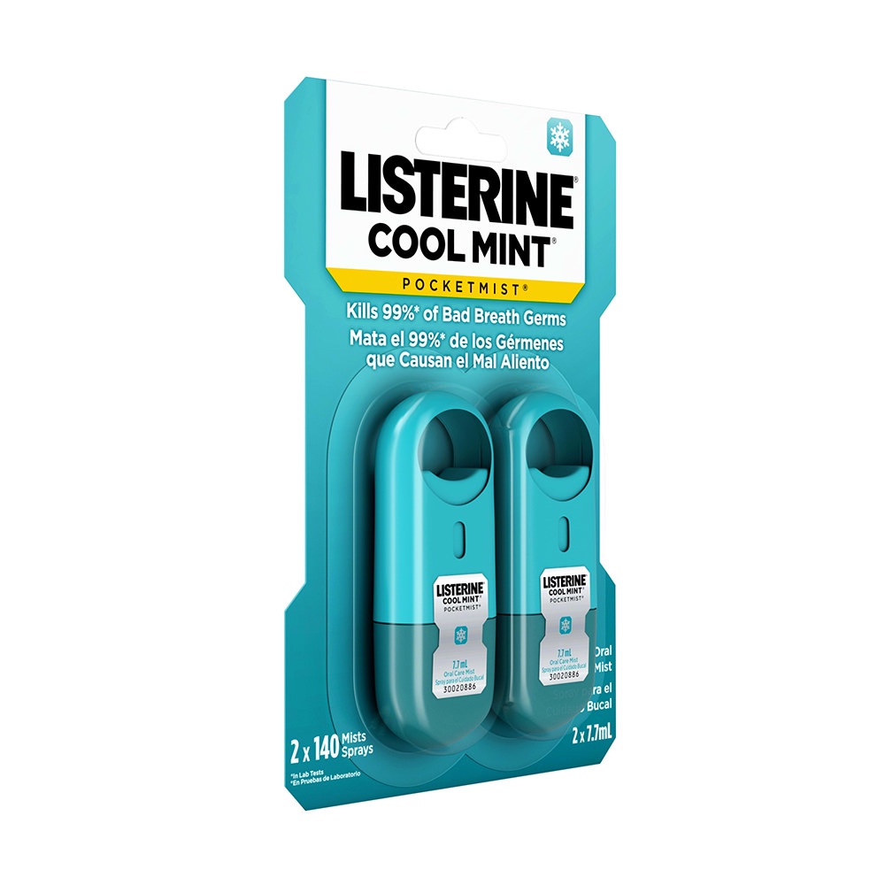 Xịt Thơm Miệng Listerine Cool Mint Pocketmist - 2 chai x 7.7ml