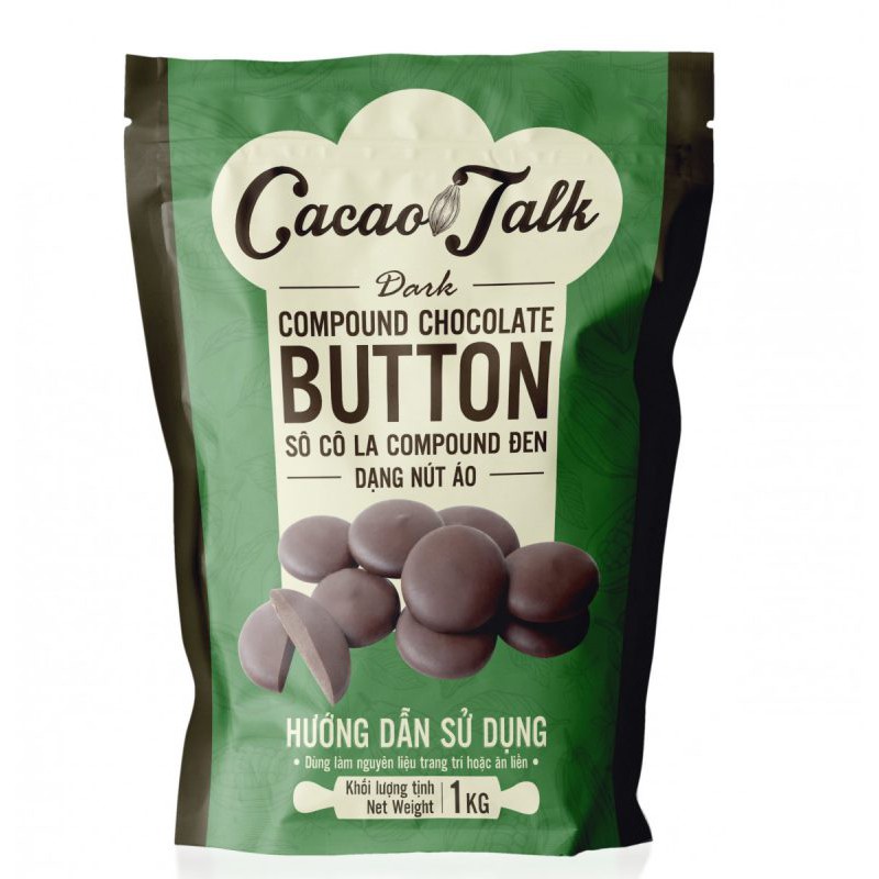 Sô cô la compound đen dạng nút áo cacao talk 1kg