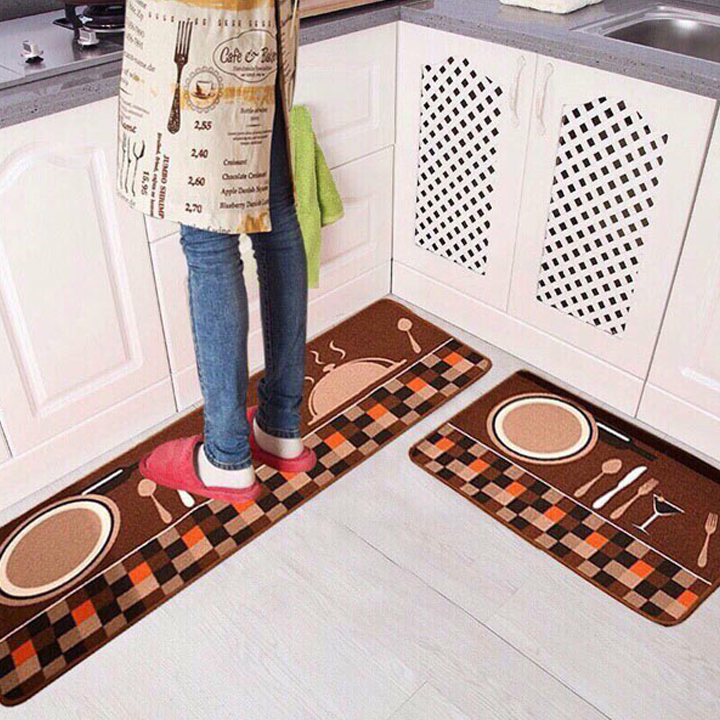 SET 2 Thảm Nhà Bếp  3D, Thảm Trải Sàn  (40*60 + 40*120 cm)