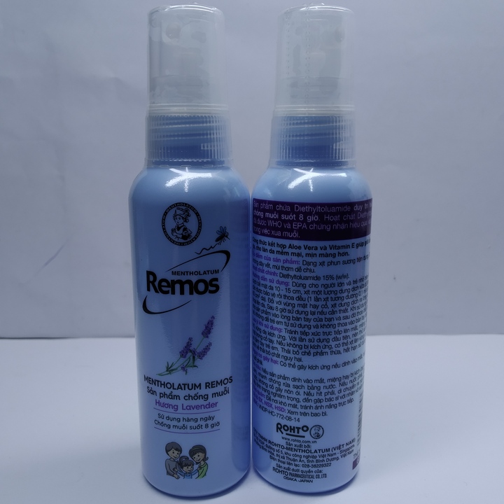 CHAI XỊT CHỐNG MUỖI REMOS LAVENDER - Chai 60ml