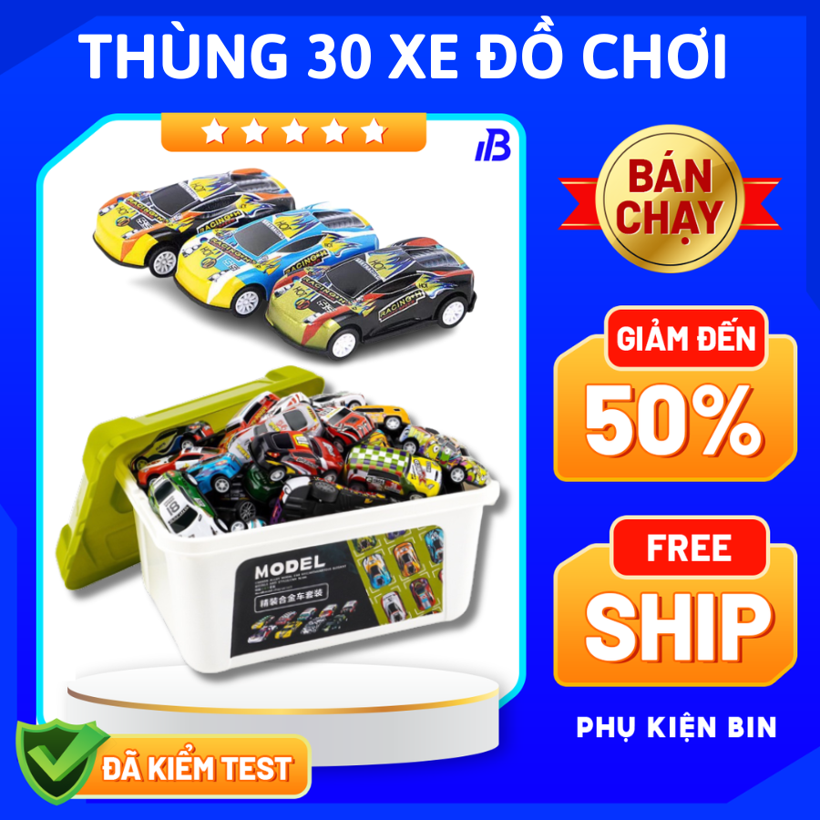 Thùng 30 xe ô tô đồ chơi hợp kim kèm hộp đựng loại 1, đồ chơi ô tô nhiều màu cho bé, hộp 30 xe ô tô đồ chơi, thùng 30 ô tô đồ chơi, hộp 30 xe ô tô cho bé