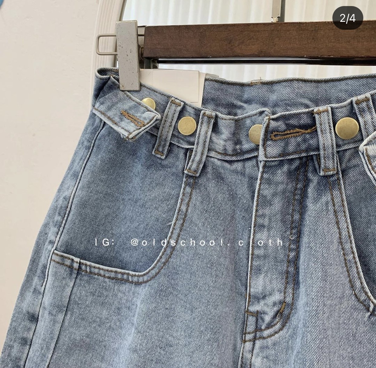 QUẦN JEANS NGỐ ĐAI NÚT