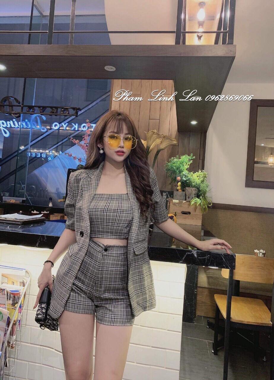 Set vest đùi kaki-QH