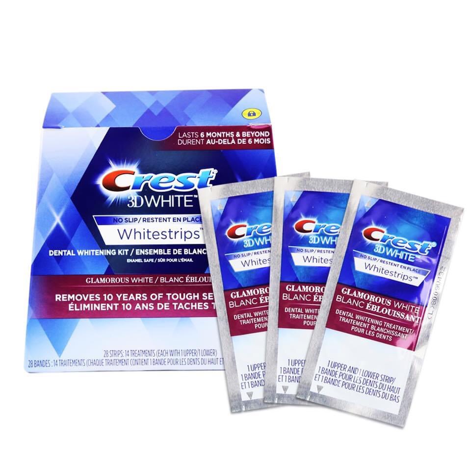 [HÀNG MỸ CHÍNH HÃNG] DÁN RĂNG CREST 3D WHITE GLAMOROUS WHITE Liệu trình 14 ngày