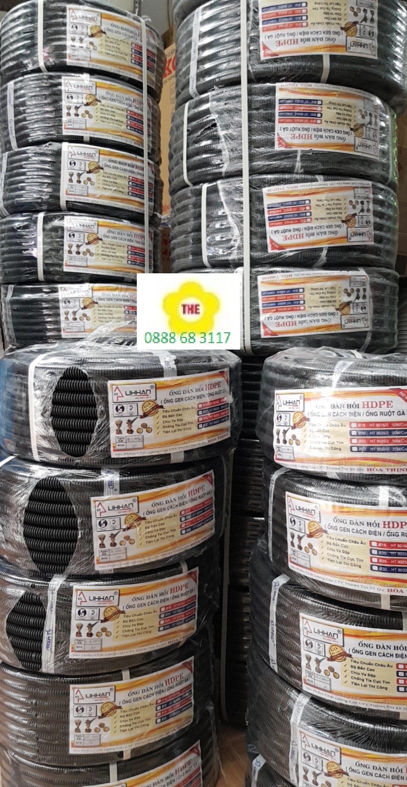 1 CUỘN - Ống luồn dây điện ( Ruột gà / Ống gen ) Lihhan ( MÀU ĐEN ) (ống đàn hồi HDPE) Lihan