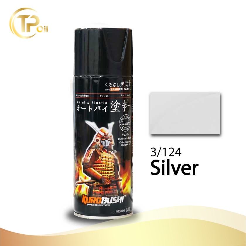 Samurai 124 _ chai sơn xịt sơn xe máy samurai 3/124 màu bạc _ silver