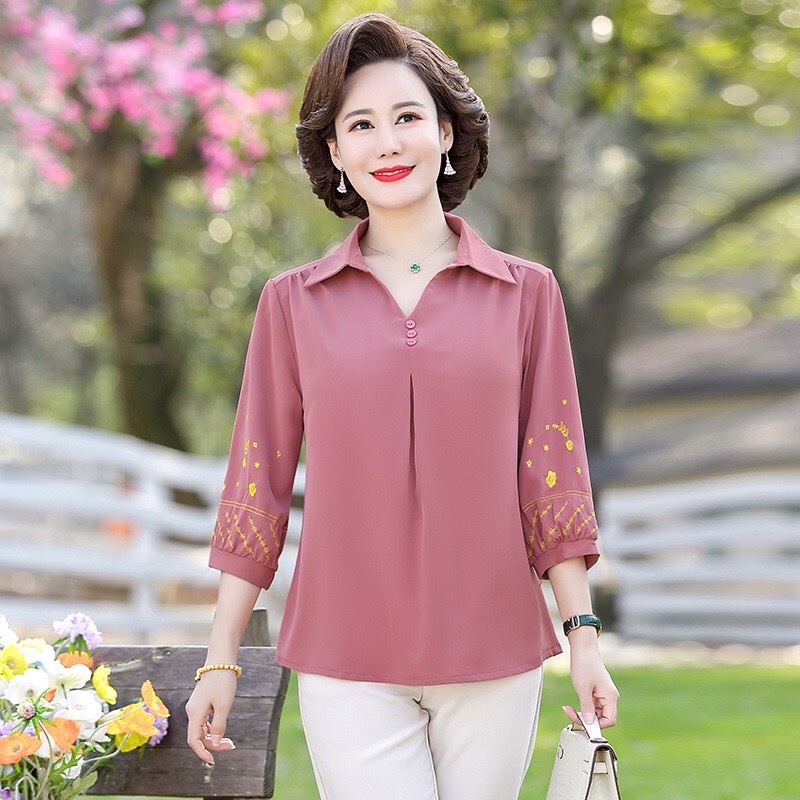 ÁO LỤA TRUNG NIÊN- QUẢNG CHÂU CAO CẤP