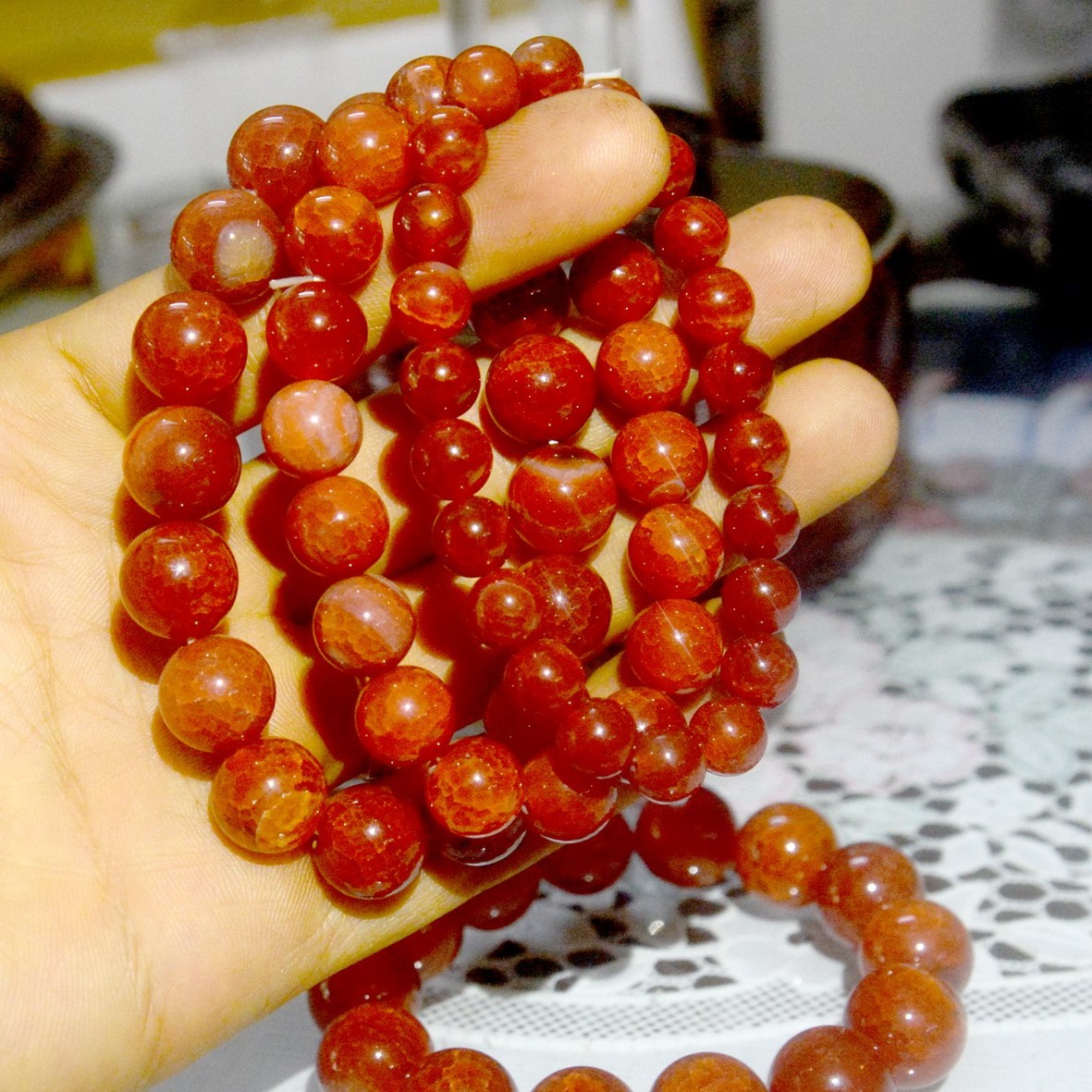 Vòng tay chuỗi đá mã não đỏ