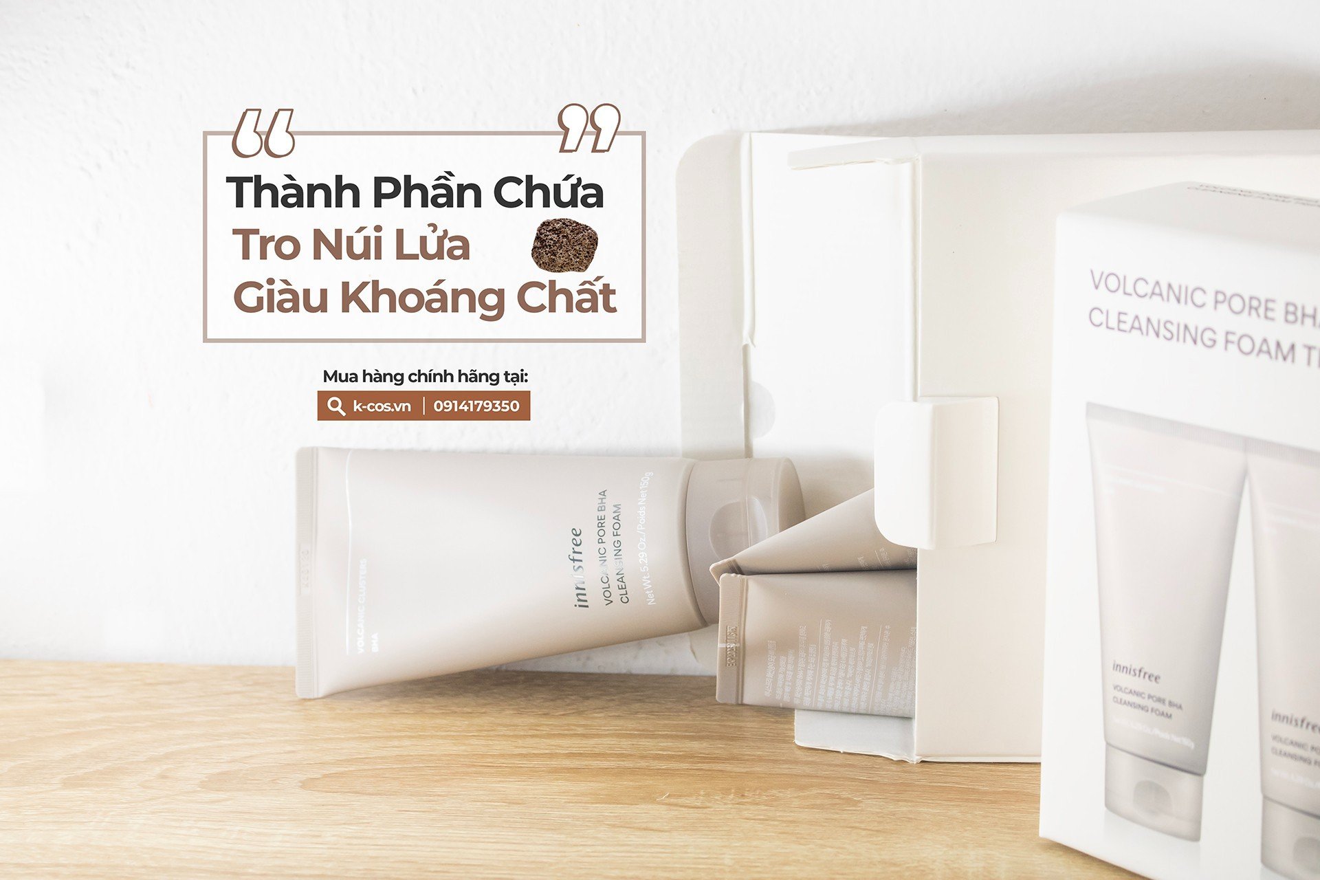Sữa Rửa Mặt Tro Núi Lửa INNISFREE Volcanic Pore Cleansing Foam 150ml