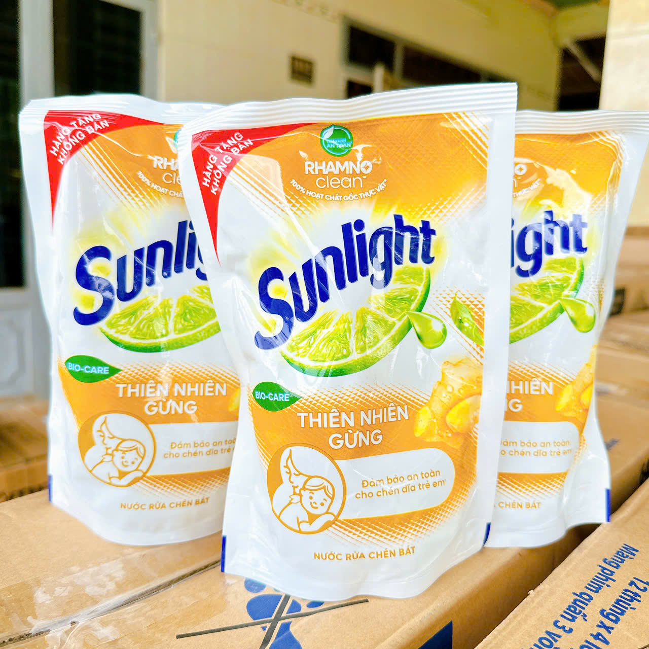 5 bịch Nước rửa chén Sunlight 200g/bịch (Hàng tặng) = 1kg