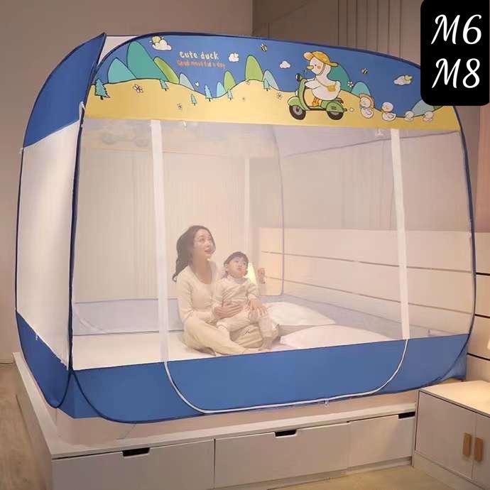 Màn/ mùng tự bung cao cấp dệt may chống muỗi hiệu quả - họa tiết đẹp cas decor