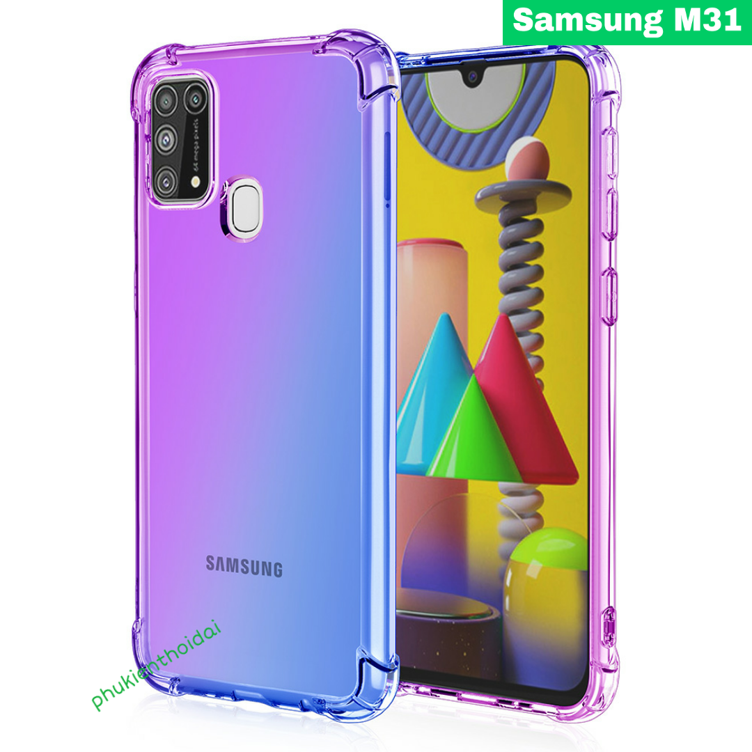Ốp lưng Samsung Galaxy M31 dẻo TPU đa sắc nhiều màu lồi 4 góc cao cấp