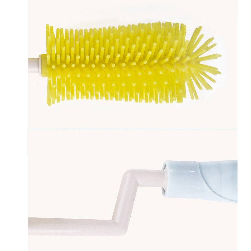 [HCM]Cây cọ rửa bình sữa 2 món cao cấp dễ vệ sinh đầu silicon bền bỉ
