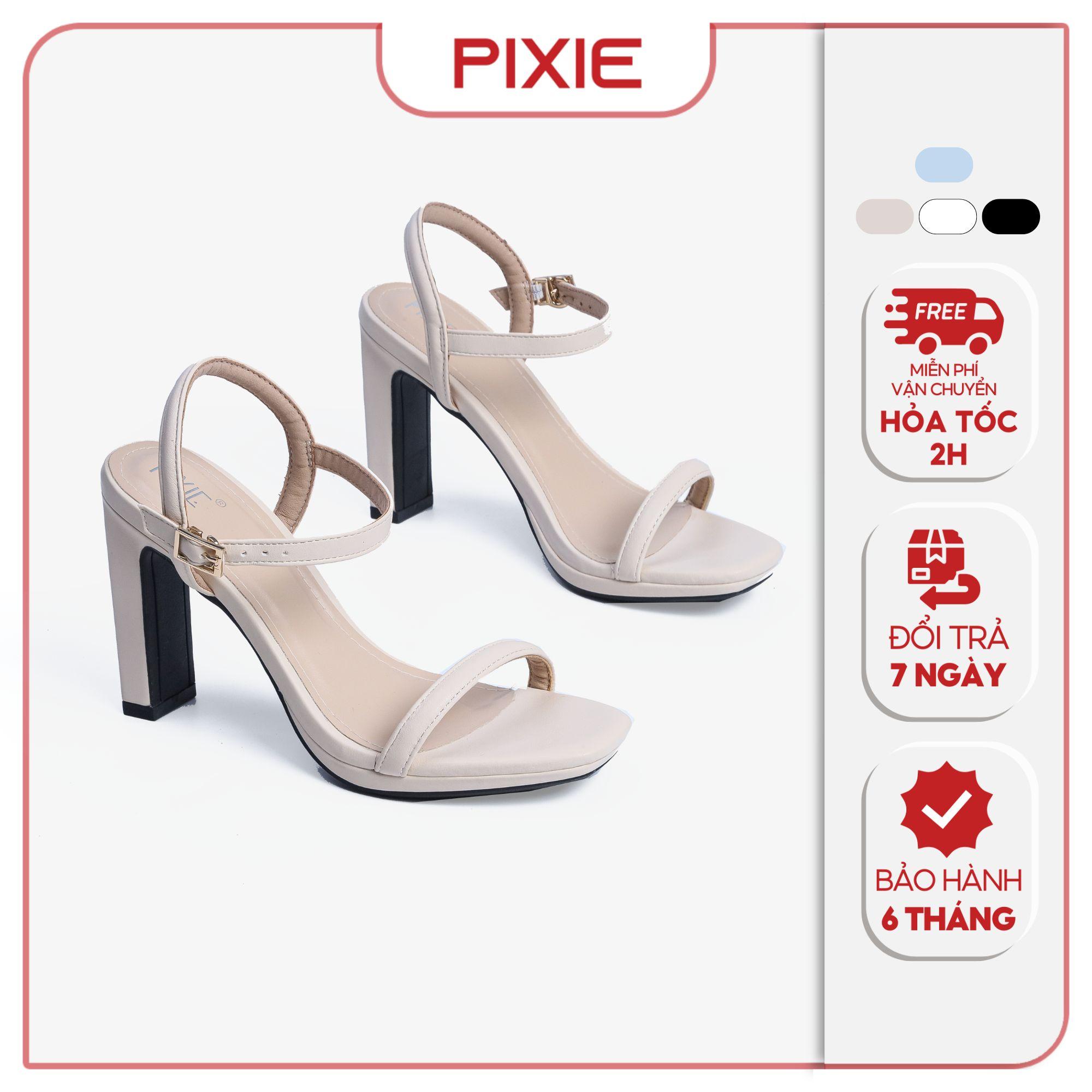 Giày Sandal Cao Gót Đúp 9cm Quai Mảnh Pixie H070