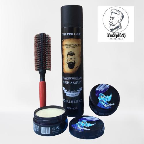 Combo gôm xịt tóc the pro lock 400ml + sáp vuốt tóc nam blumaan styling meraki