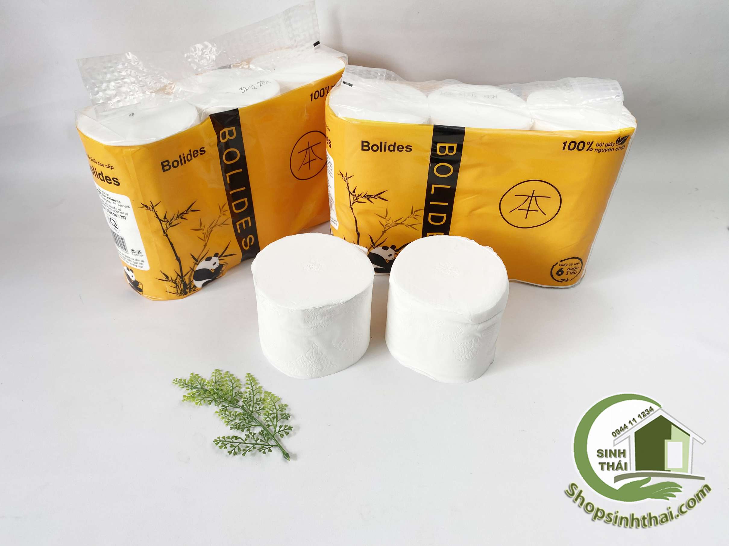 [HCM]Giấy vệ sinh gấu trúc không lõi - giấy dai dày mịn - bịch 6 cuộn