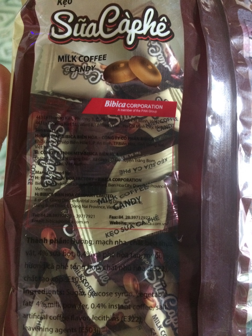 Kẹo sữa cà phê Bibica gói 140g. Date 07.2022