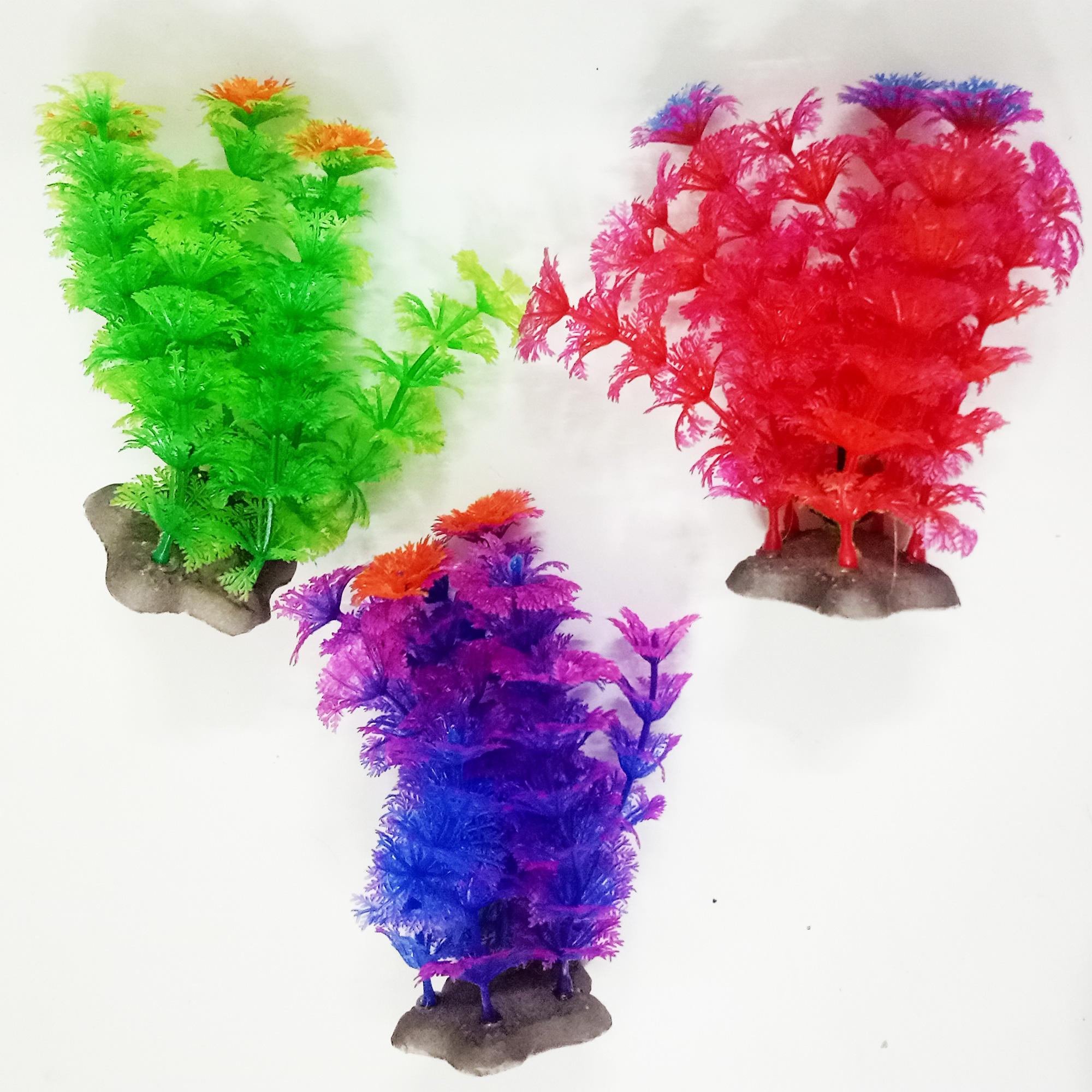 Bộ 3 Cây Trang Trí Bể Cá Size Vừa (Khoảng 12cm x 12cm Mỗi Cây) - Đồ Trang Trí Hồ Cá